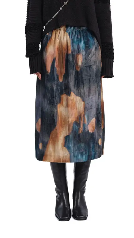 Watercolour Graphic Velour Printed Skirt online