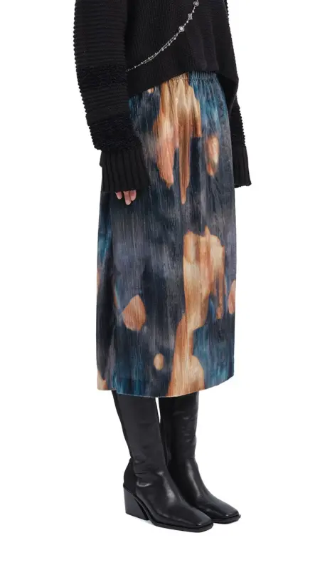 Watercolour Graphic Velour Printed Skirt online